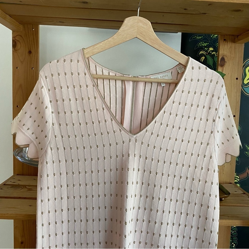 Ted Baker London Pastel Pink Gold Maciiey Knit Sweater Dress 6 - Picture 7 of 16